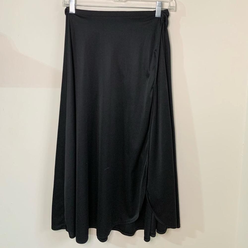 Wrap silk black vintage skirt